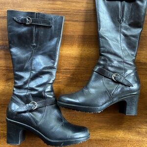Dansko Black Leather Tall Boots (Women's 38)